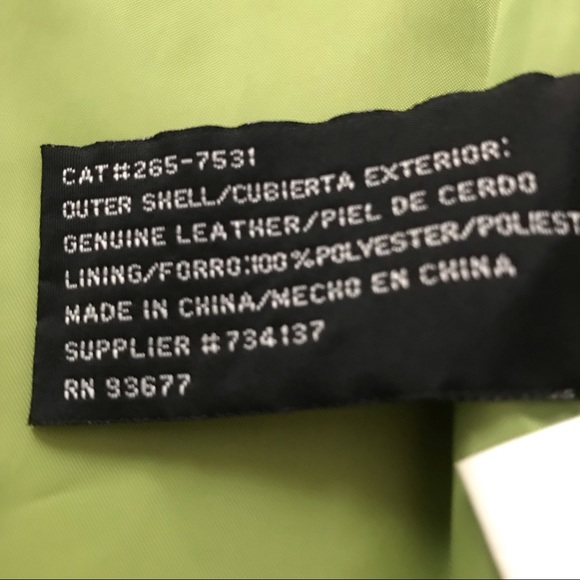 Leather Jacket Lime Green Zip front with Two Pockets Petite Small Worthington - Picture 12 of 14